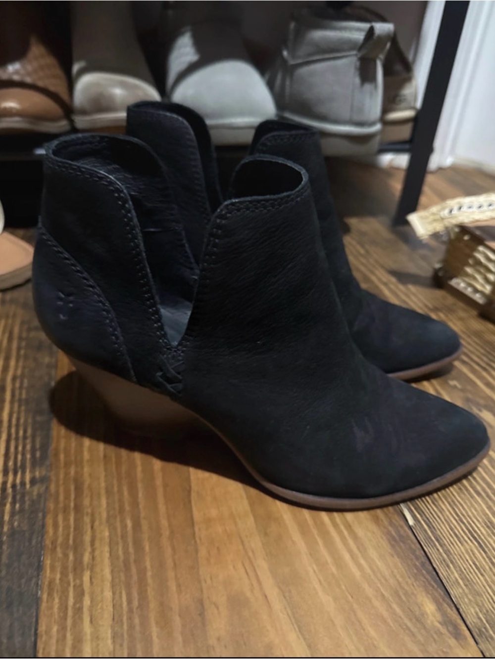 Frye Women’s Black Suede Ankle Boots